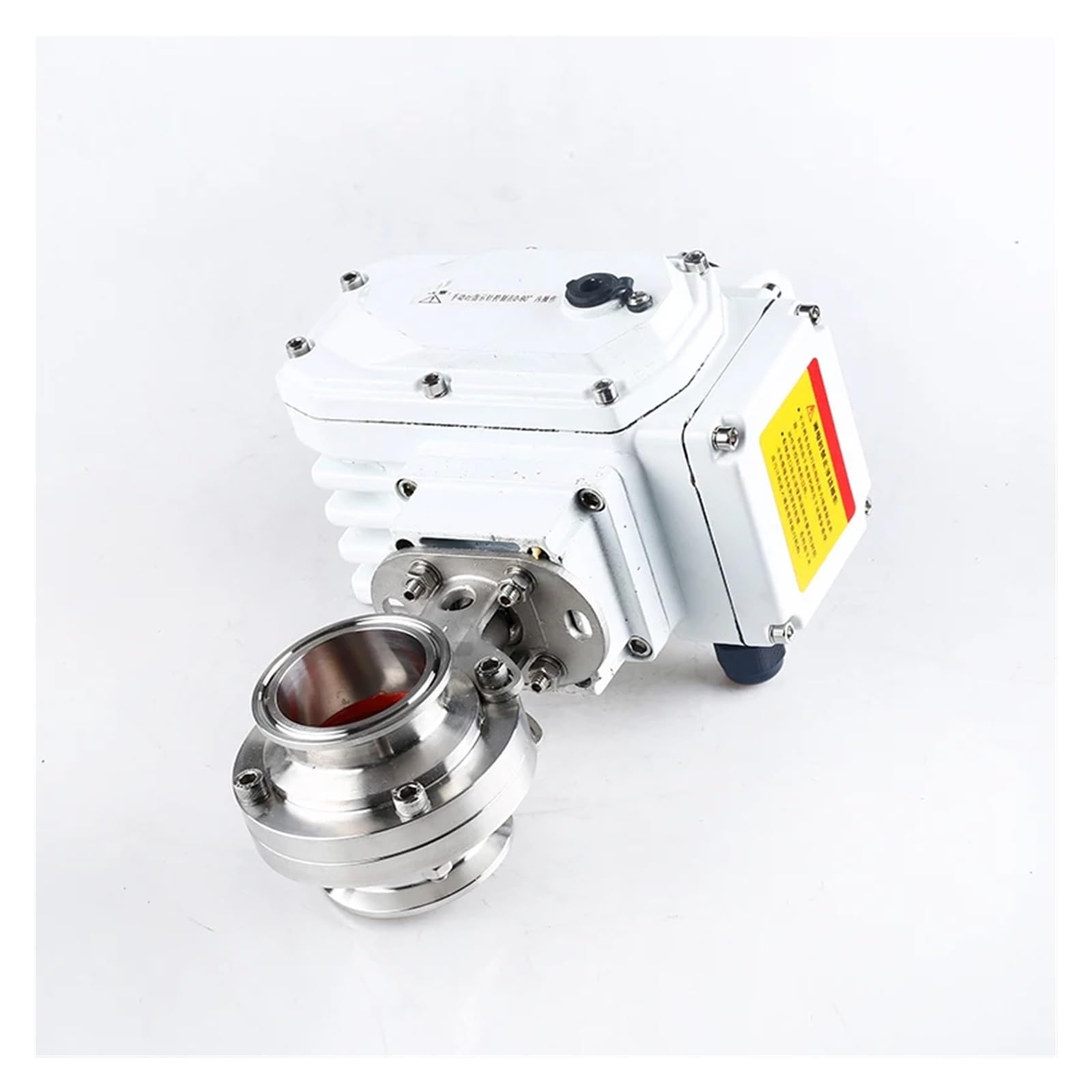 Válvula de Mariposa Sanitaria de Acero Inoxidable 304 con actuador eléctrico, de 19-76 mm, con Abrazadera Triple de 1,5", 2", 2,5" y 3".(OD32mm x TC50.5)