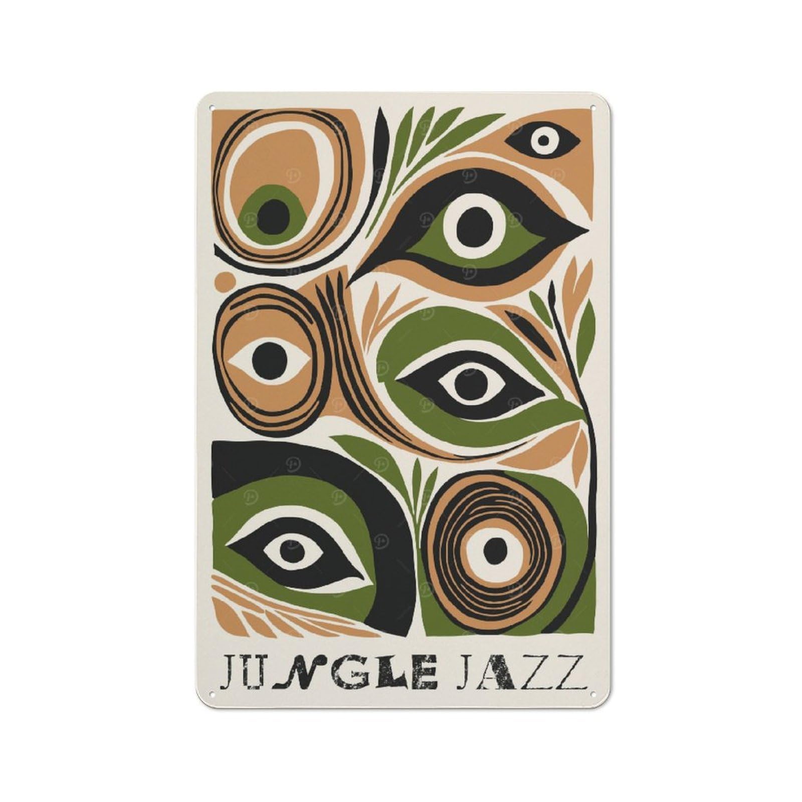 Junmoney Style-14 For Kitchen Or Home Bar, Jungle Jazz Music Art Rustic Metal Wall Sign 30X20cm, For Winter Room Styling In Kitchen And Home Bar