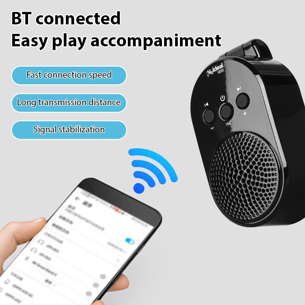 Amplificateur de guitare BT portable 5 W pour toutes les guitares électriques et instruments à vent Amplificateur de type C rechargeable à 270 degrés rotatif Plug and Play, haut-parleur