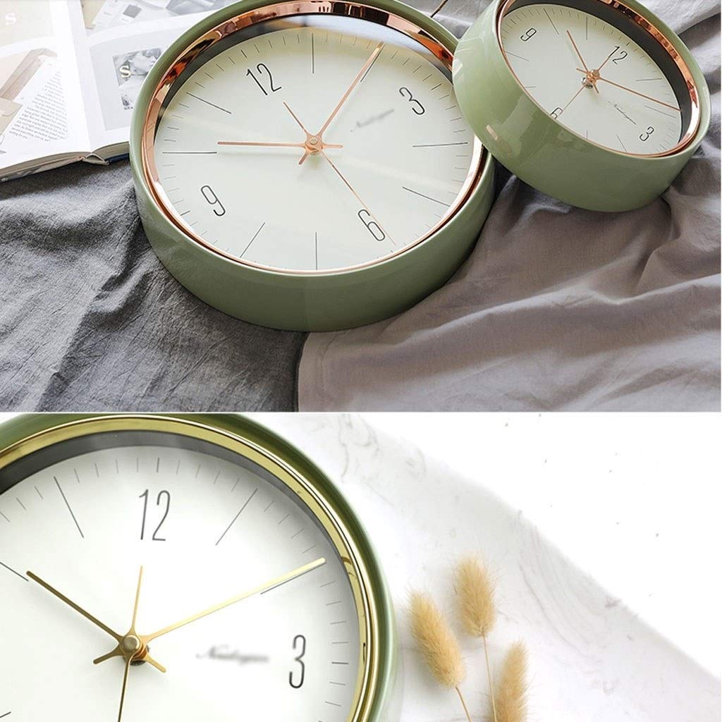 Household Retro Nordic tasca del quarzo Mute Orologio da parete forata(D,Small)