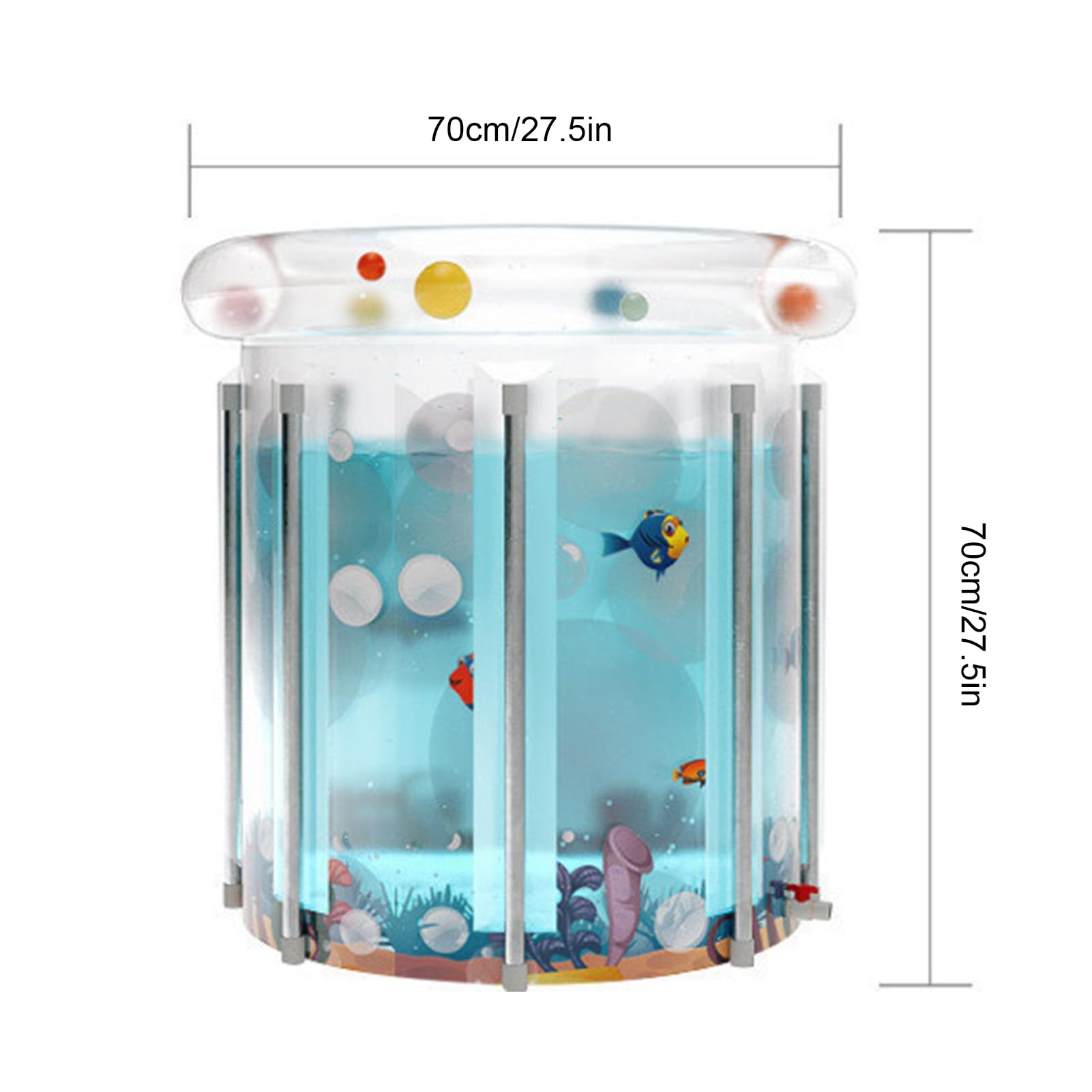 Bañera Plegable Inflable - Bañera de PVC Transparente Portátil Para O Baño | Caliente | Bañera de Spa Ajustable para Adultos y Niños, Bañera Gruesa Ligera Para La Relajación Del Baño, Einw