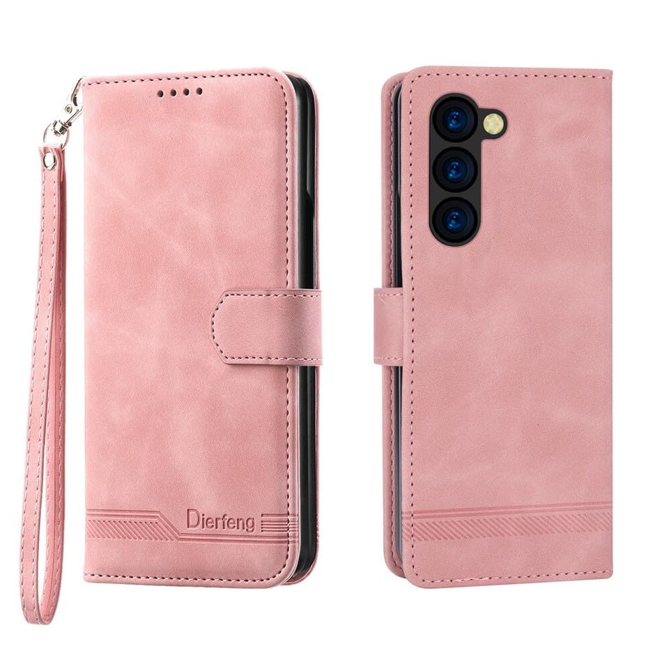 Étui portefeuille Samsung Galaxy Z Fold 6 cuir aimanté rose