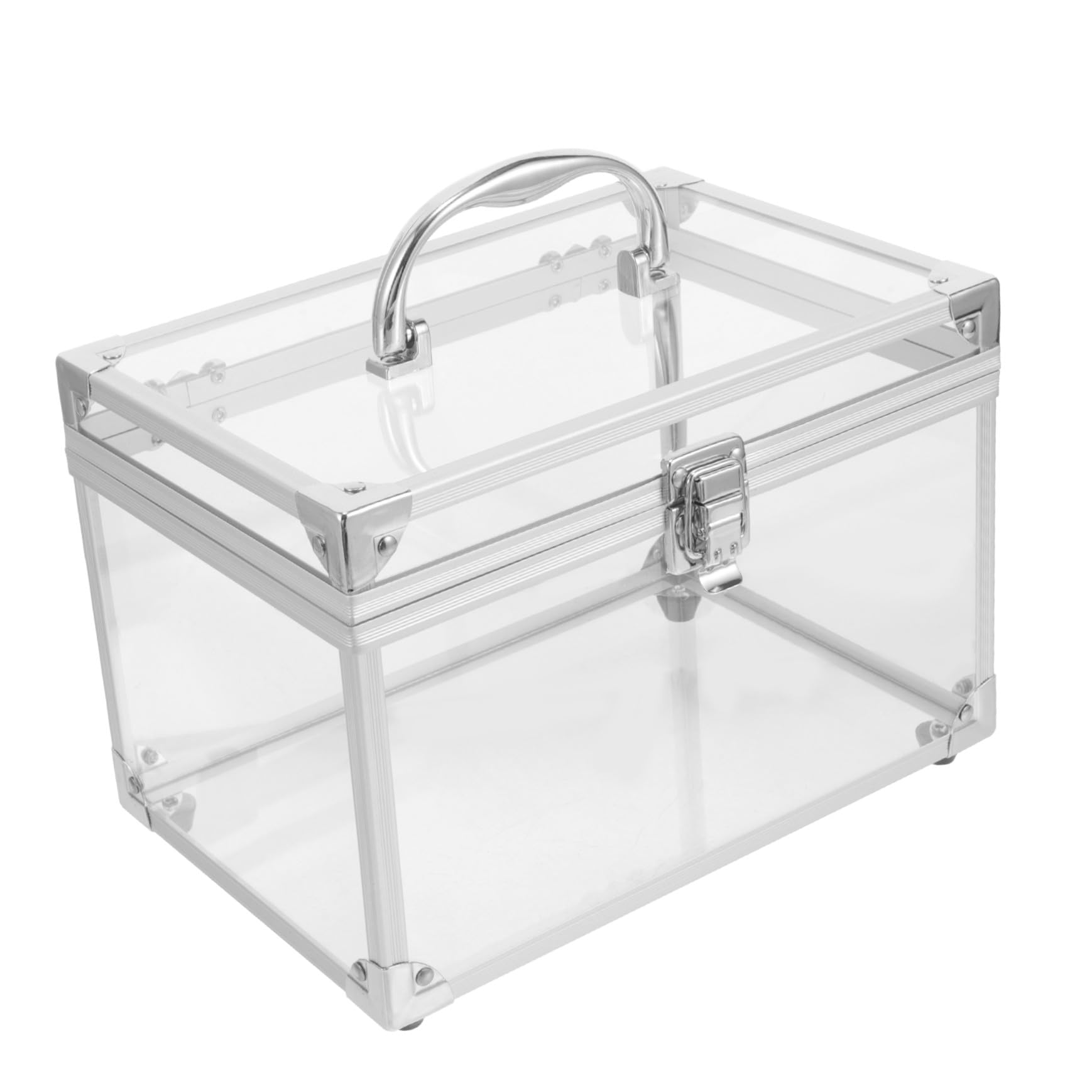 Contenitore Porta CD in Acrilico Argento, Facile da Trasportare | Organizer da Riporre, Adatto a Dischi e Dvd, Finitura Trasparente, per Casa