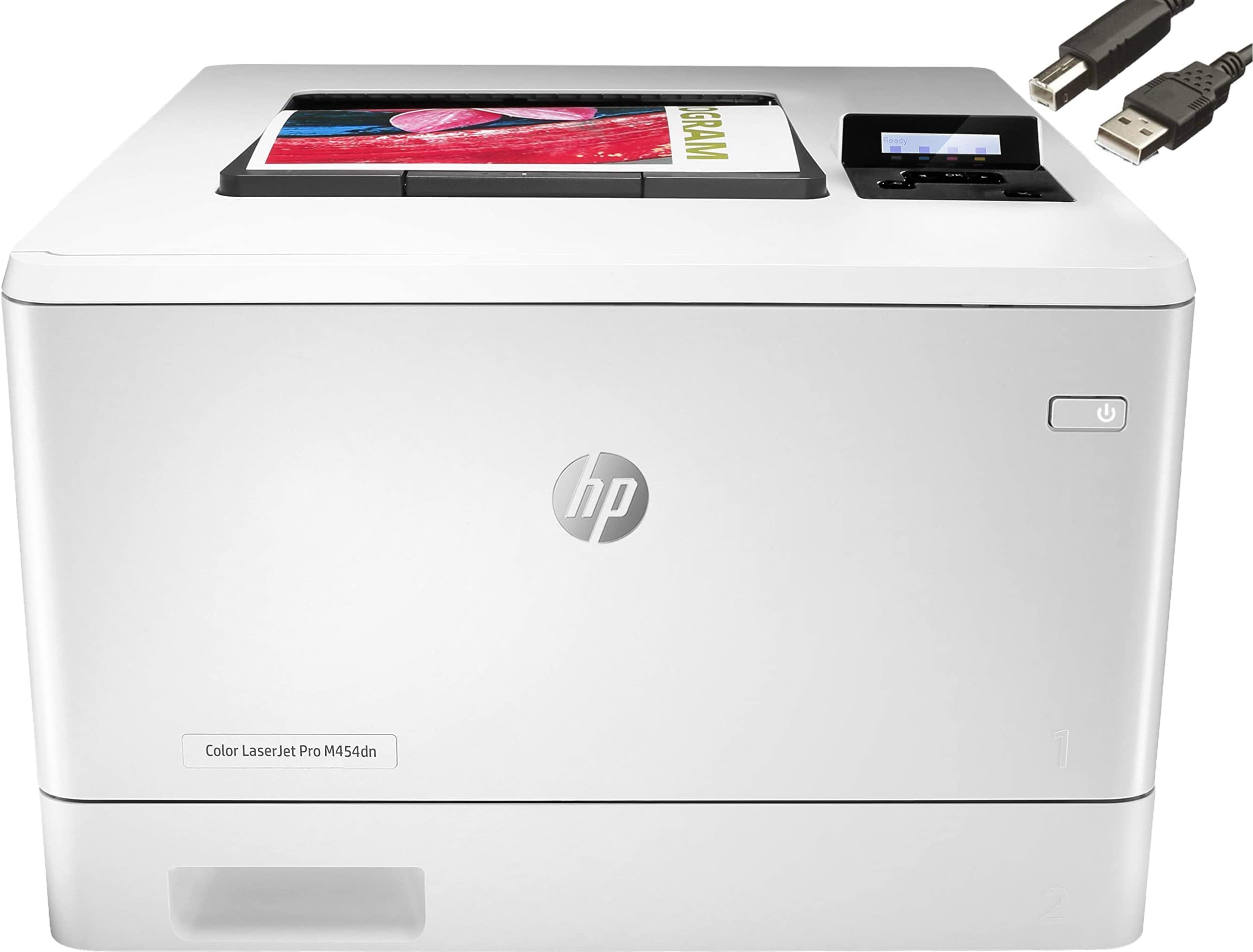 HP Color Laserjet Pro M454dn Laser Printer, Auto-On/Auto-Off Technology, Automatic 2-Sided Printing, Built-in Ethernet, 2-line LCD Display, 28 ppm, 250-Sheet, 256 MB (Renewed)