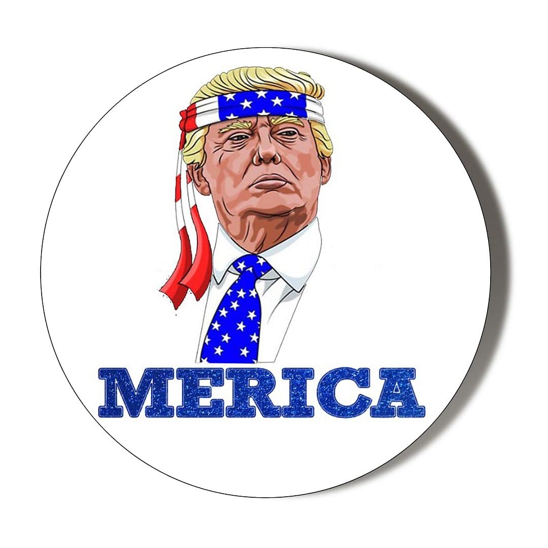 Gift Insanity White Donald Trump American Flag Bandana 45Mm Fridge Magnet