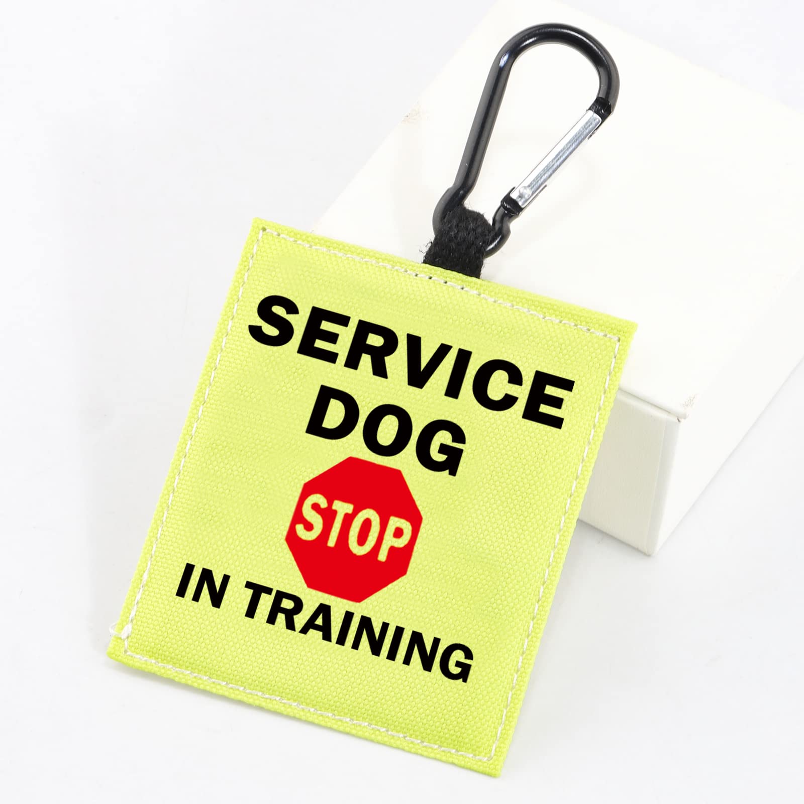 PWHAOO Service Dog Stop in Training Alert zawieszka dla psa do zawieszenia na zawieszce dla psa do zawieszania łatek pomoc dla psa do powieszenia naszywki alarmowe dla psa ('Service Dog Stop Alert)