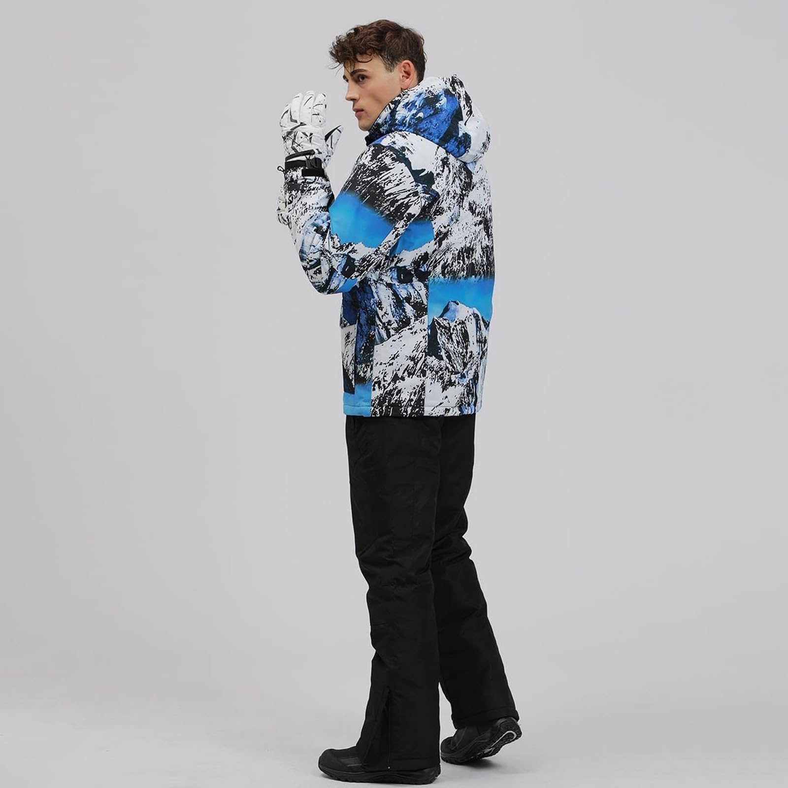 ALSOGO Vêtements de Ski Pour Hommes Vestes de Ski et Pantalons Longs Ensembles Imperméables Vêtements de Ski Vestes de Snowboard Pantalons Vêtements de Ski Pour Hommes