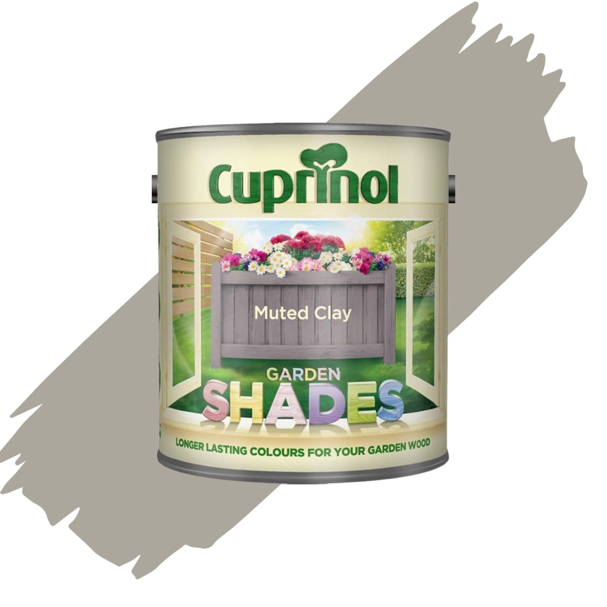 AOC24 1L Garden Shades Fence Paint, Outdoor Wood Paint For Garde Sheds, Furniture, Fences, Exterior Wood, Water Based Paints For Outdoor Surfaces, Brick, Pots (Muted Clay, 1 Liter)