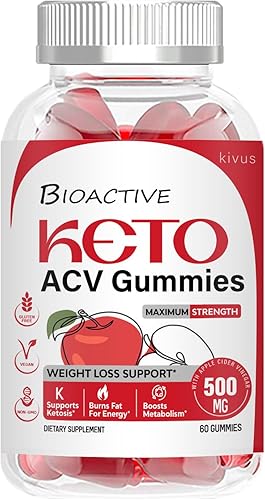 kivus Bioactive Keto Gummies - Gomitas bioactivas de vinagre de sidra de manzana keto (individuales, 60 gomitas)