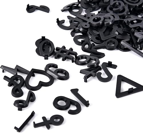 Miniatura 5 de Letras de fieltro para tablero de letras, personajes precortados con bandeja de clasificación, letras de tablero de fieltro (1 pulgada más negro)