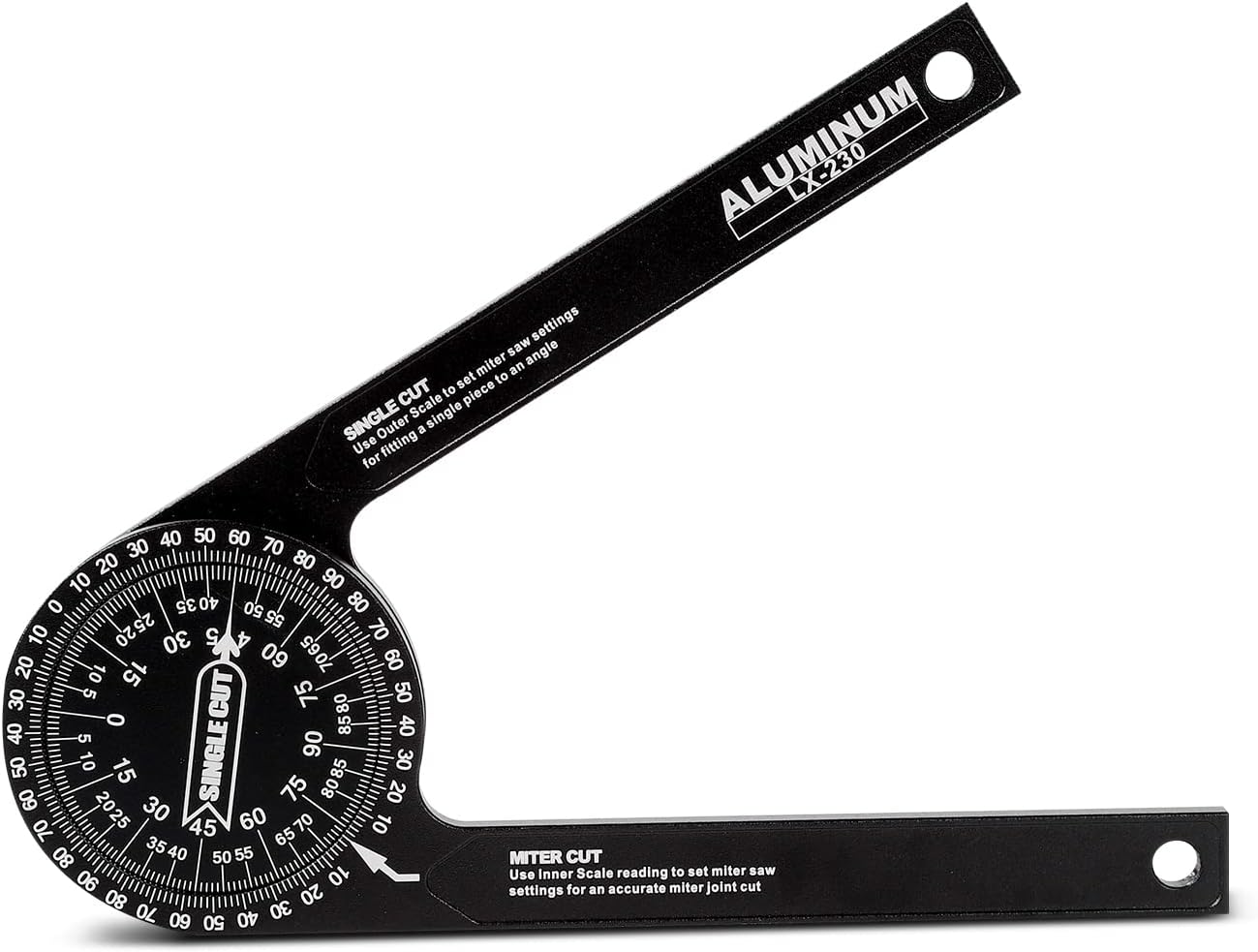 Aluminum Alloy Miter Saw Protractor Digital Angle Finder, 7.3” ，Laser