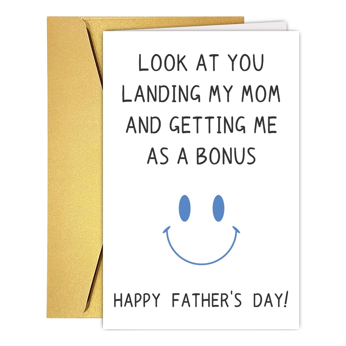 GVMGVM Funny Fathers Day Card from Son Daughter, Funny Father's Card for Stepfather Stepdad Bonus Dad, Humor Fathers Cards for Bonus Dad, Humorous