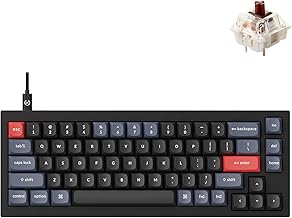 Keychron Q2 Wired Custom Mechanical Keyboard, QMK/VIA Programmable Macro, Full Aluminum, Hot-Swappable Gateron G Pro Brown Switch, 65% Layout Double Gasket Compatible with Mac and Windows - Black