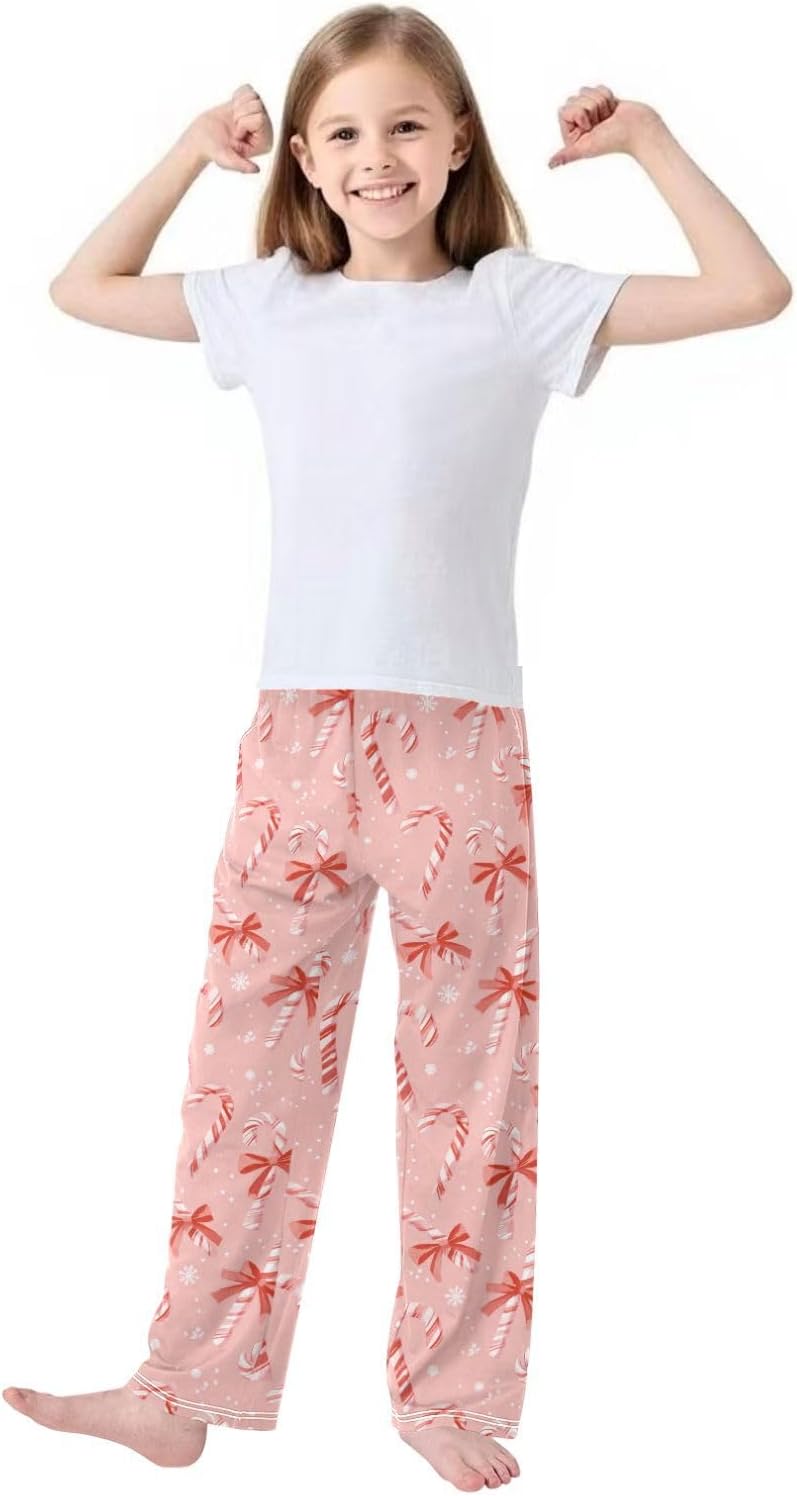 Pajama Bottoms, Pink Christmas Pajamas Pant Sleep Long Pants Lounge Wear Elastic Waist Sleepwear Soft Pjs
