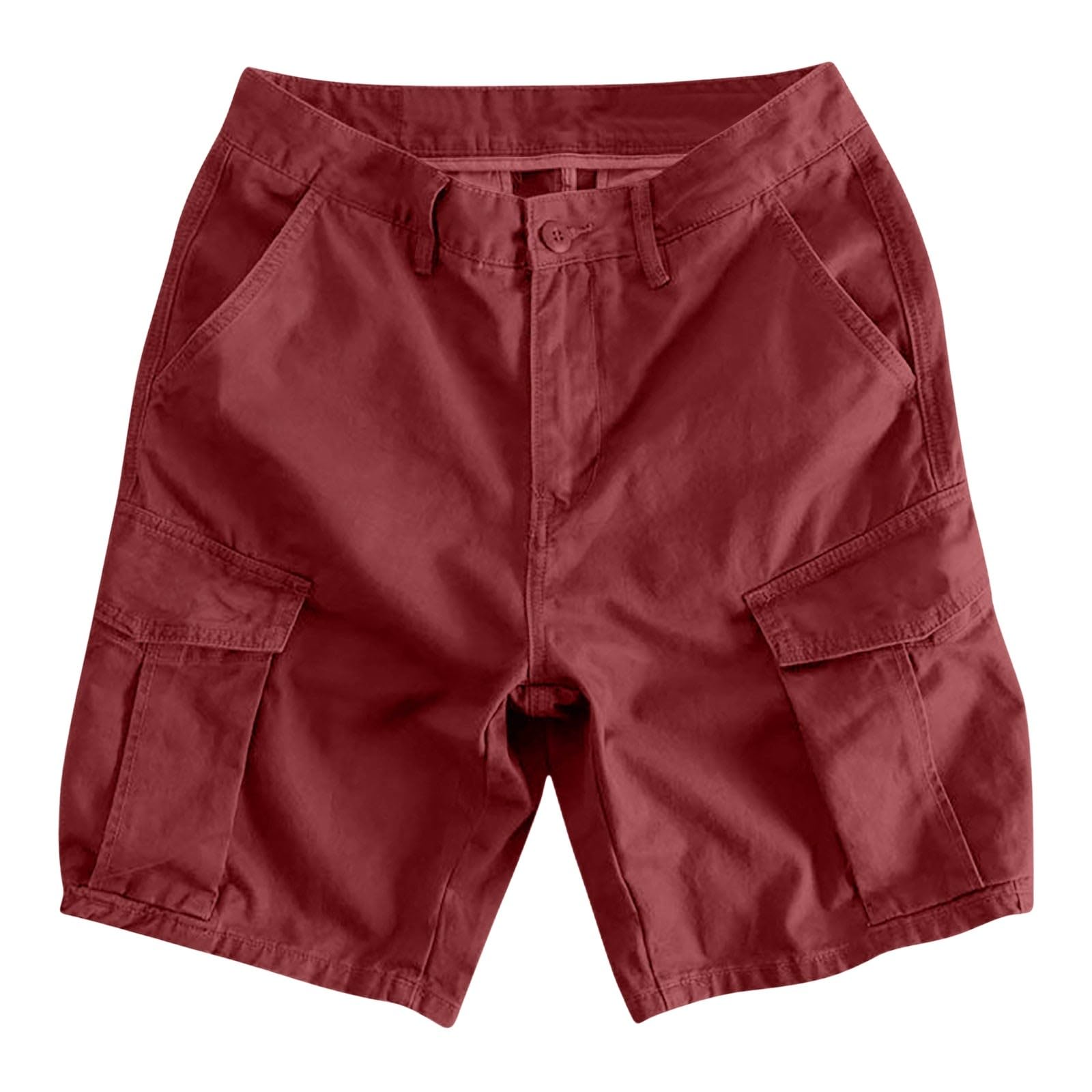 Bermuda Cargo Homme Coupe Ample Poches Latérales Fermeture Bouton Passants Ceinture