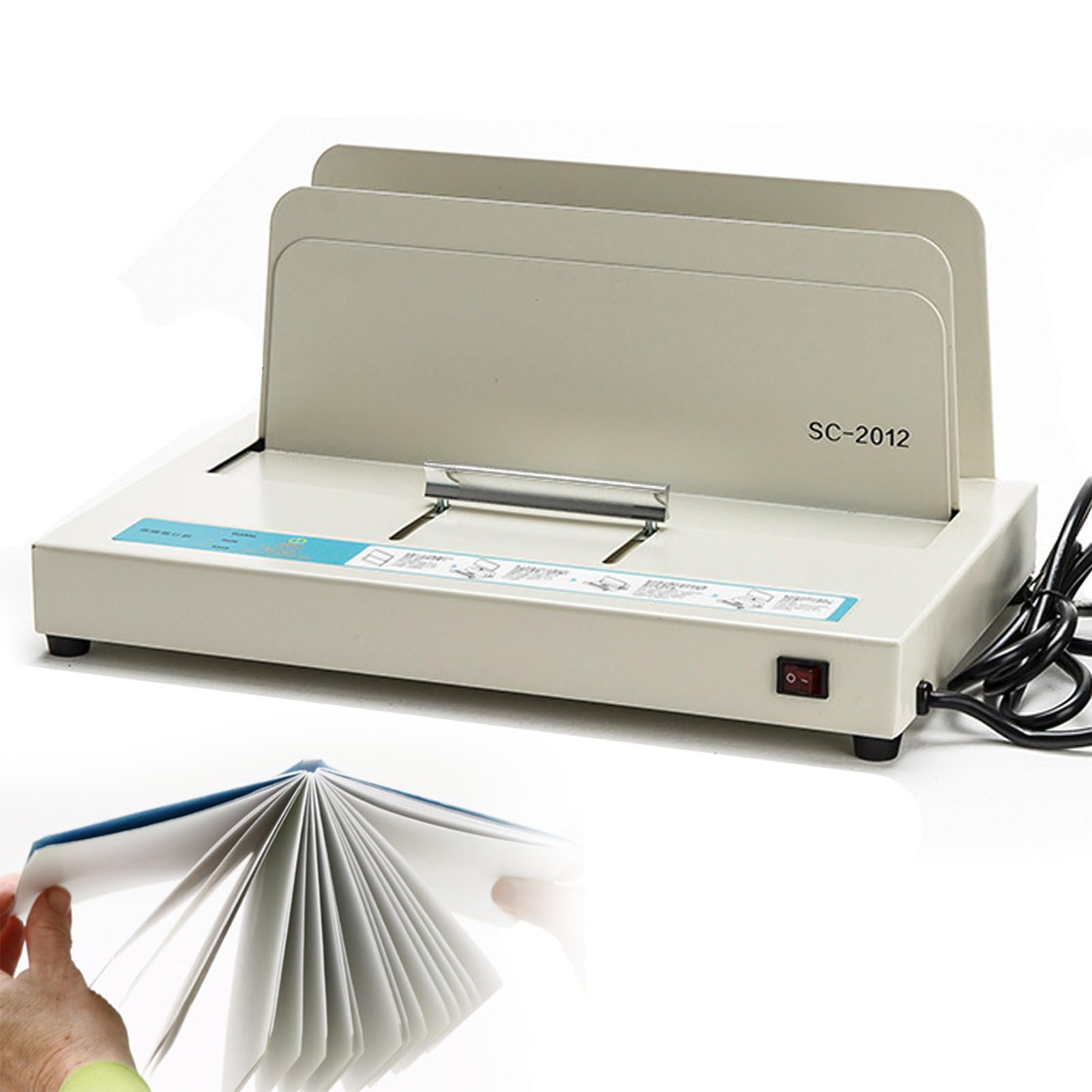 Relieuse thermique électrique, reliure à chaud, avec épaisseur de reliure réglable de 1 à 50 mm et grille de refroidissement – Reliure thermique pour documents A3/A4/A5