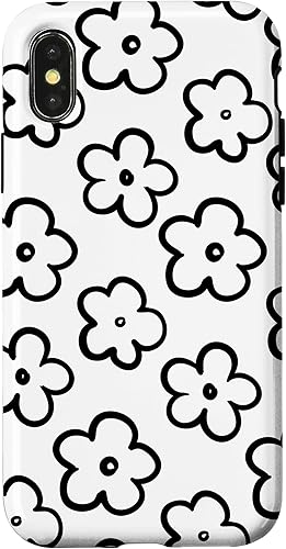 Miniatura 7 de Funda para iPhone XR con diseño de flores silvestres en blanco y negro