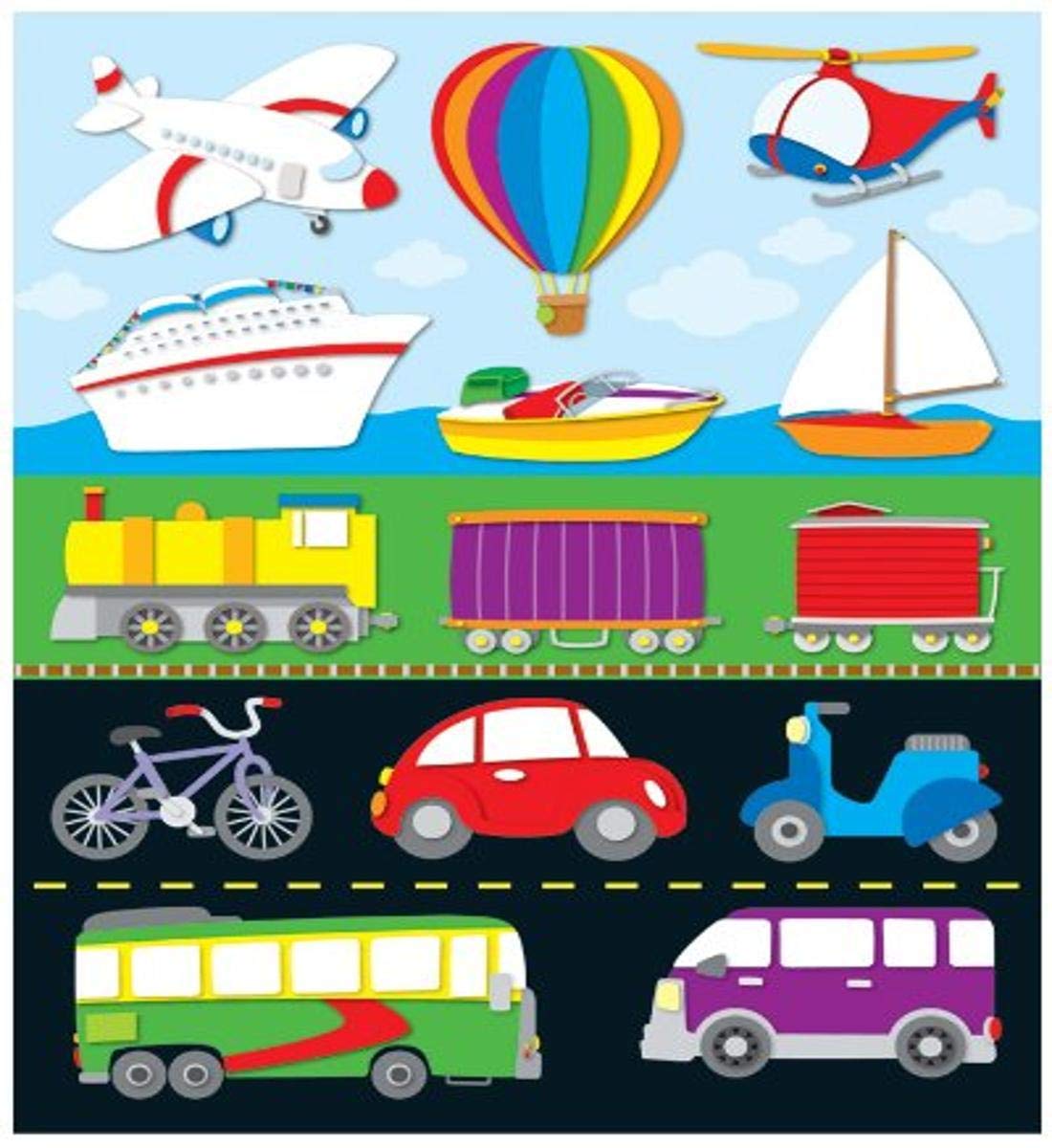 Carson Dellosa Transportation Shape Stickers (168027)