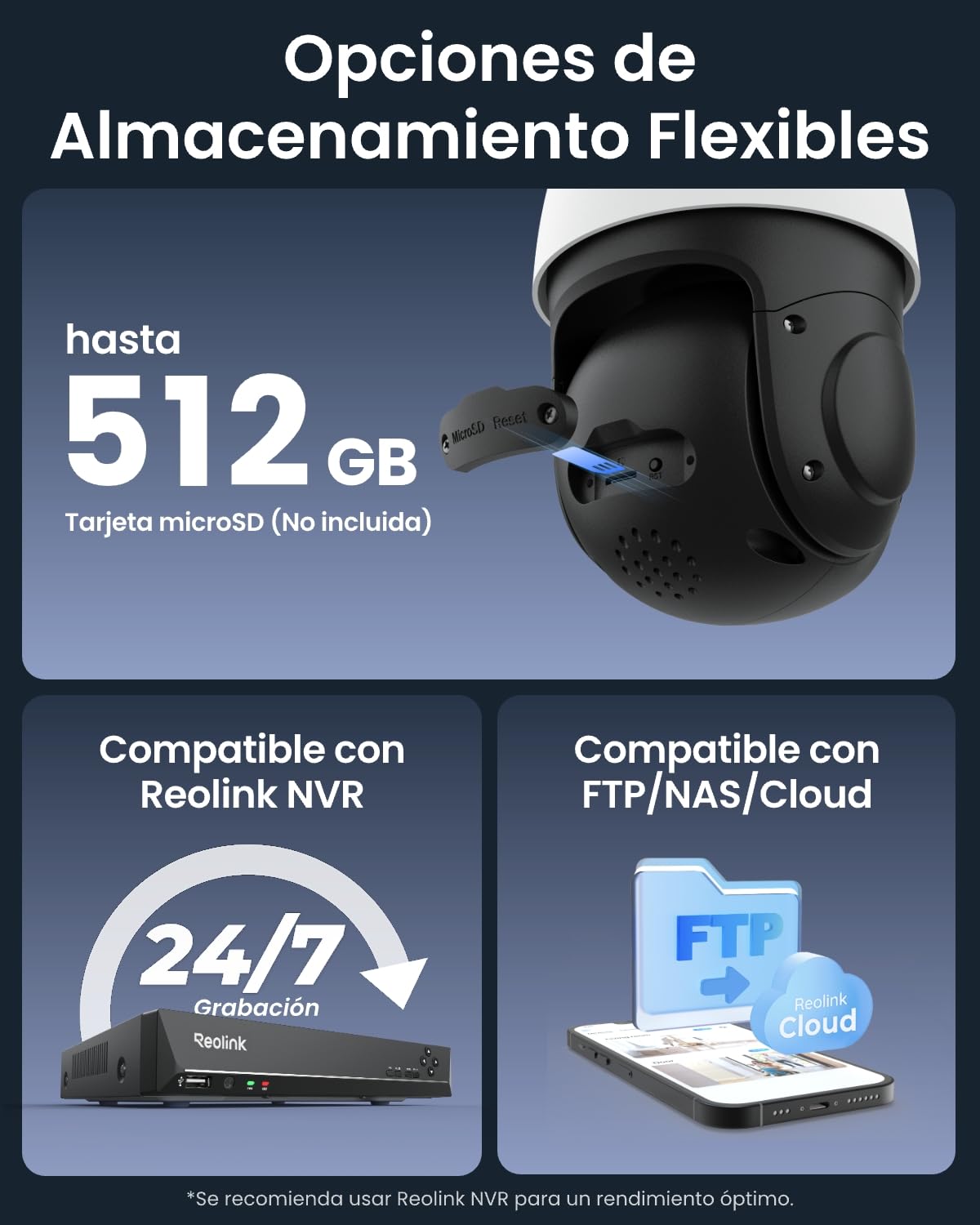 Reolink 4K PTZ Cámara Vigilancia Exterior PoE, 16X Zoom Óptico 3D, 360°/90° Pan & Tilt, Visión Nocturna en Color, Detección Persona/Vehículo/Animale, Audio Bidireccional, Soporta microSD, RLC-823S2 | PoE, 360°/90° Pan & Tilt, Visión Nocturna en Color, Det