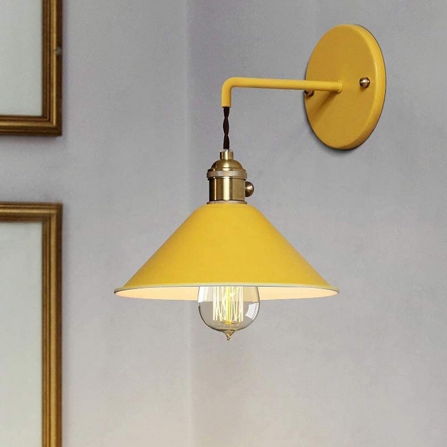 HXYSXHJUO Modern Wall Light Metal Funnel Shade Wrought Iron Lamp Indoor Lighting Kitchen Sconce Industrial Fixture, Pendant