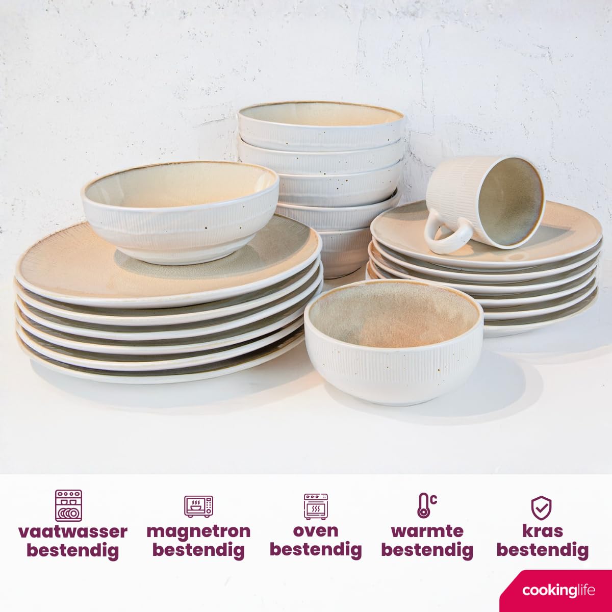 Cookinglife Miski Nola Sand ø 14 cm - 6 sztuk