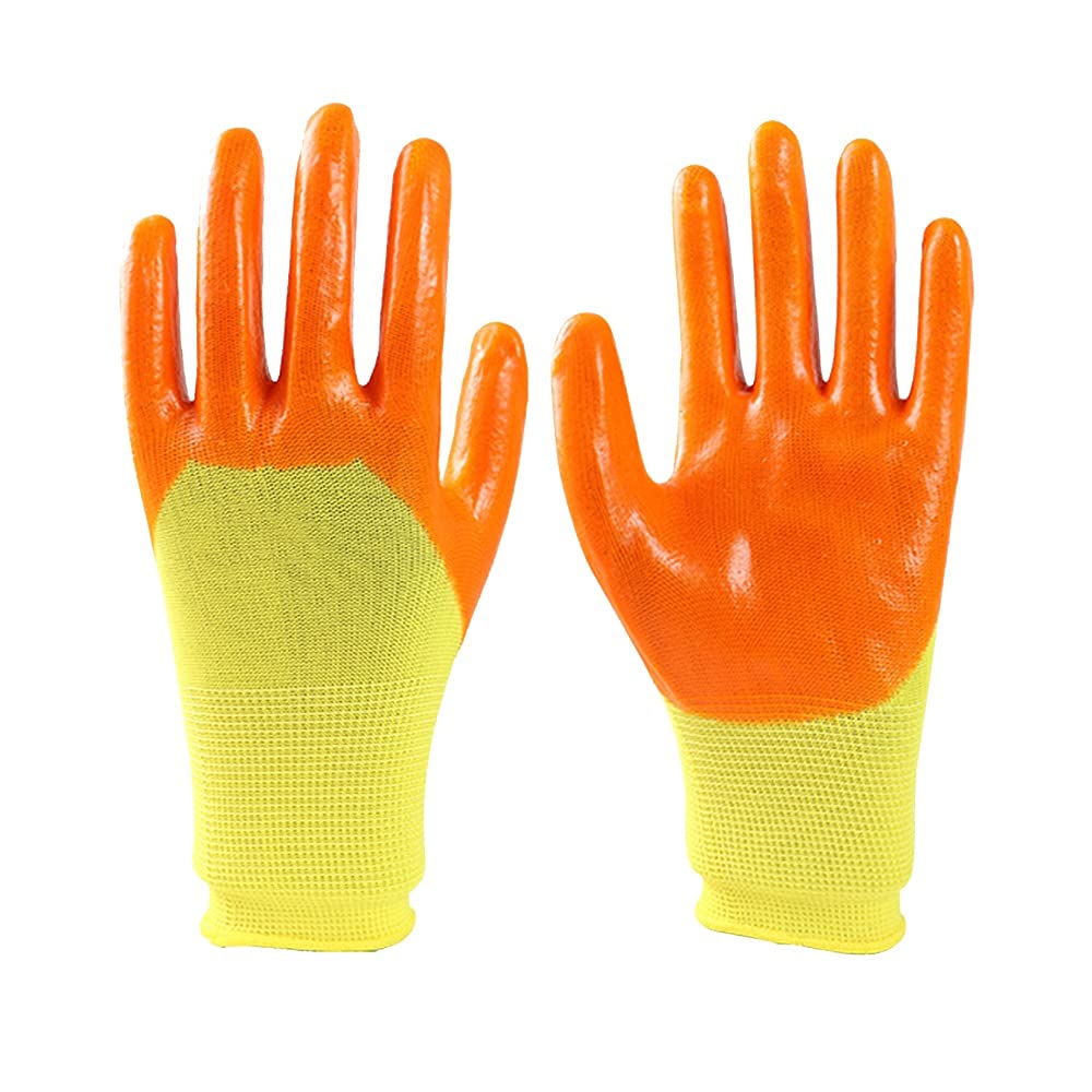Axdwfd Guantes de Trabajo, cómodo Ajuste elástico, Agarre Fuerte, Espuma Duradera CLORURO DE POLIVINILO Recubrimiento, Tacto Inteligente, Delgado y Ligero, Lavable a máquina. (Color : B)