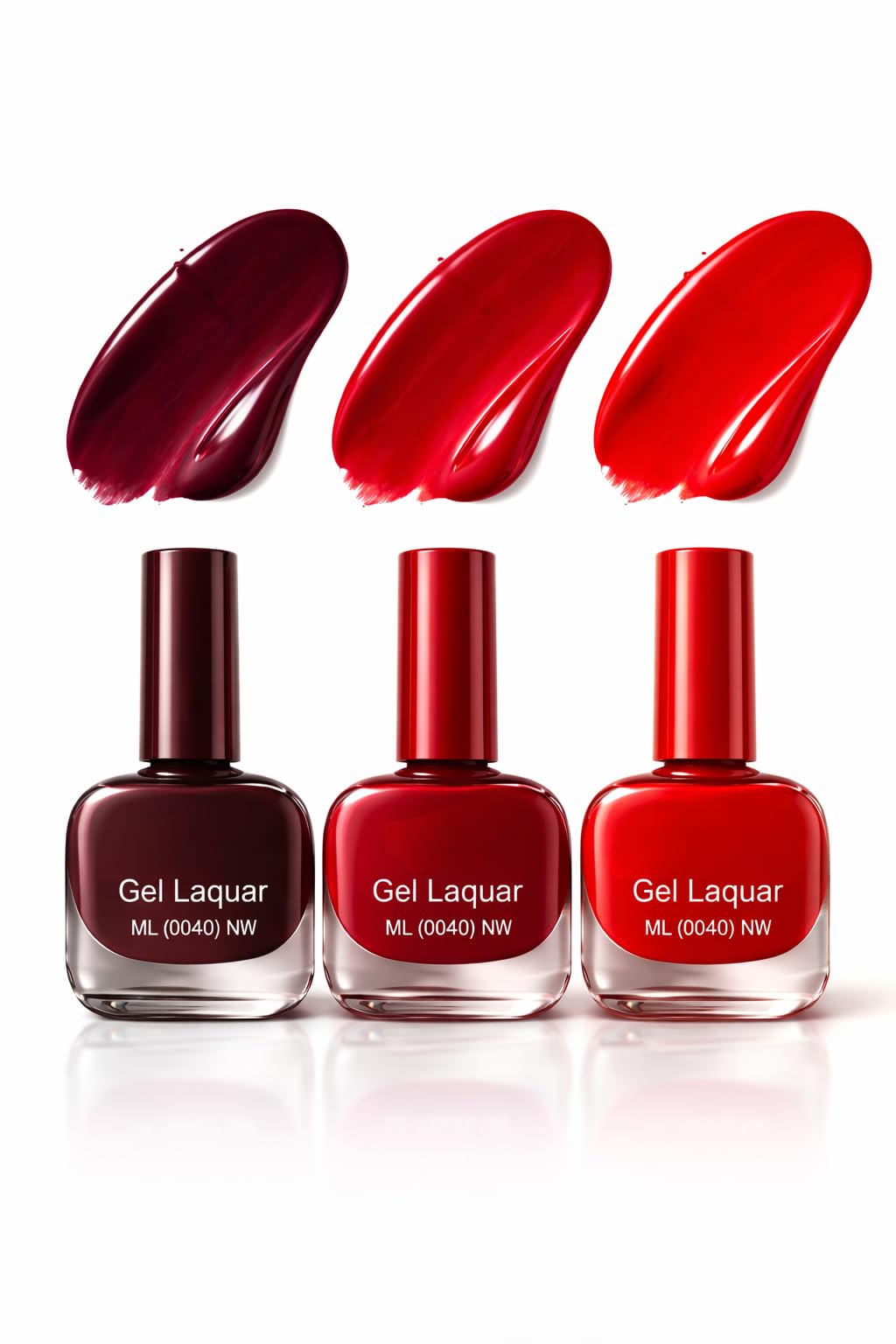 Kedar Gel Nail Polish Set of 3 Combo for Women | Cherry Red, Classic Red & Cabernet Shades | Long Lasting Chip Free Nail Paint | Glossy Gel Finish Quick Dry Nail Polish (6ml Each)-image-26