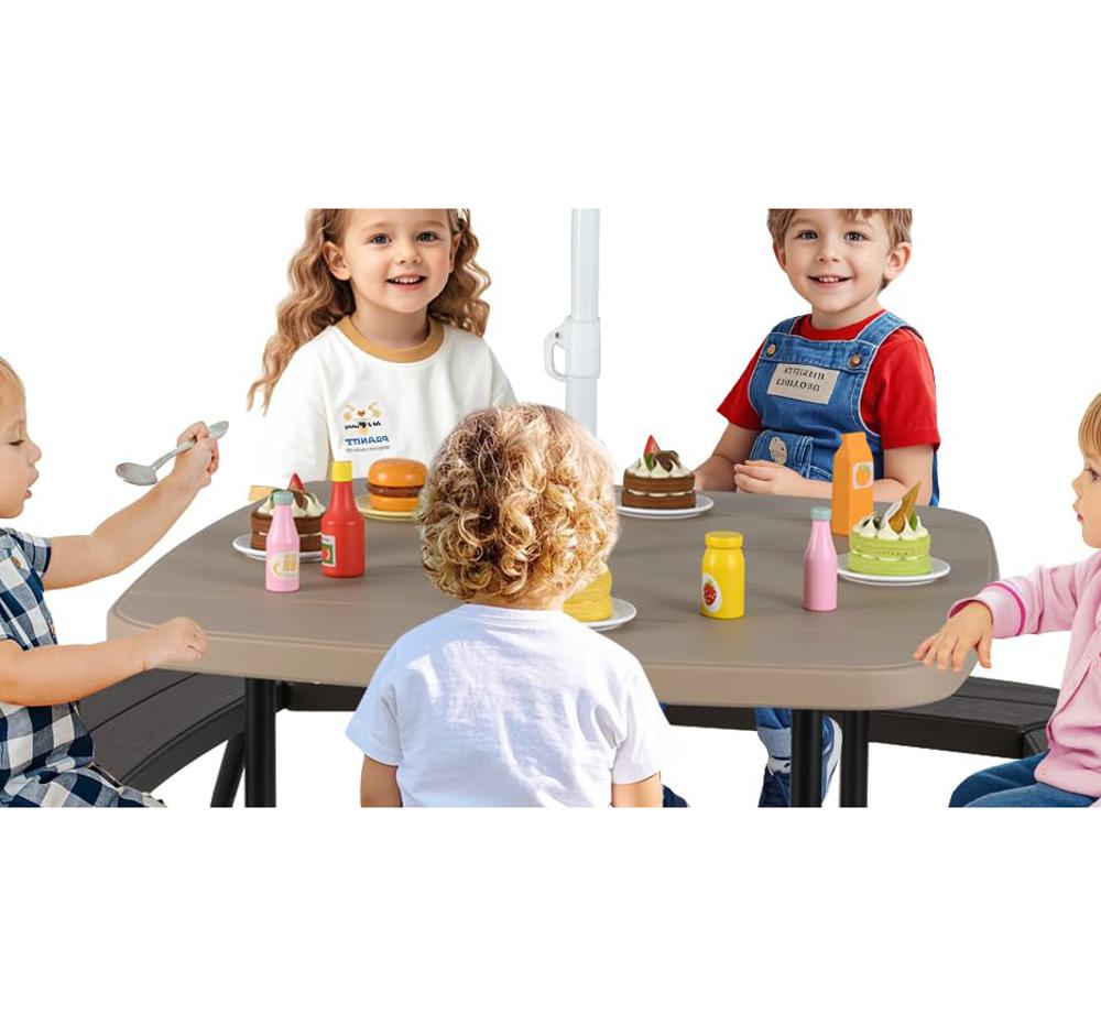 Amazon.com: HONEY JOY Kids Picnic Table, 8 Person Toddler Outdoor