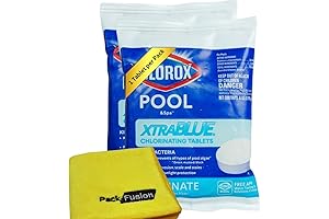 Pool Care Bundle: 2 Pack Clorox-Pool&Spa Xtra Blue 3-Inch Long Lasting Chlorinating...