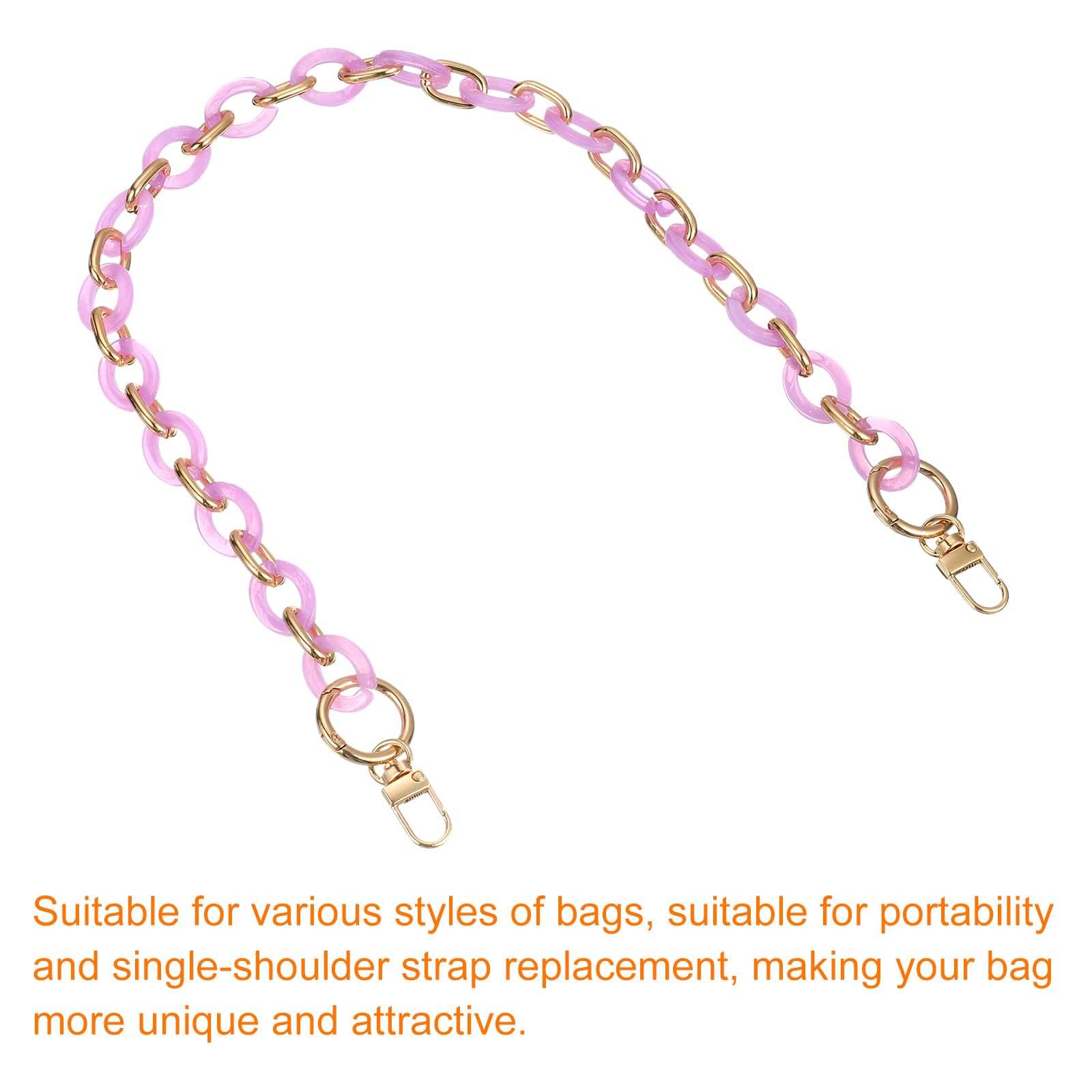 Chaîne D'Extension Pour Sac à Main - Alliage De Zinc - 26 Cm - Ornement Conque Rose/Blanc - Décoration Et Prolongateur De Bretelle