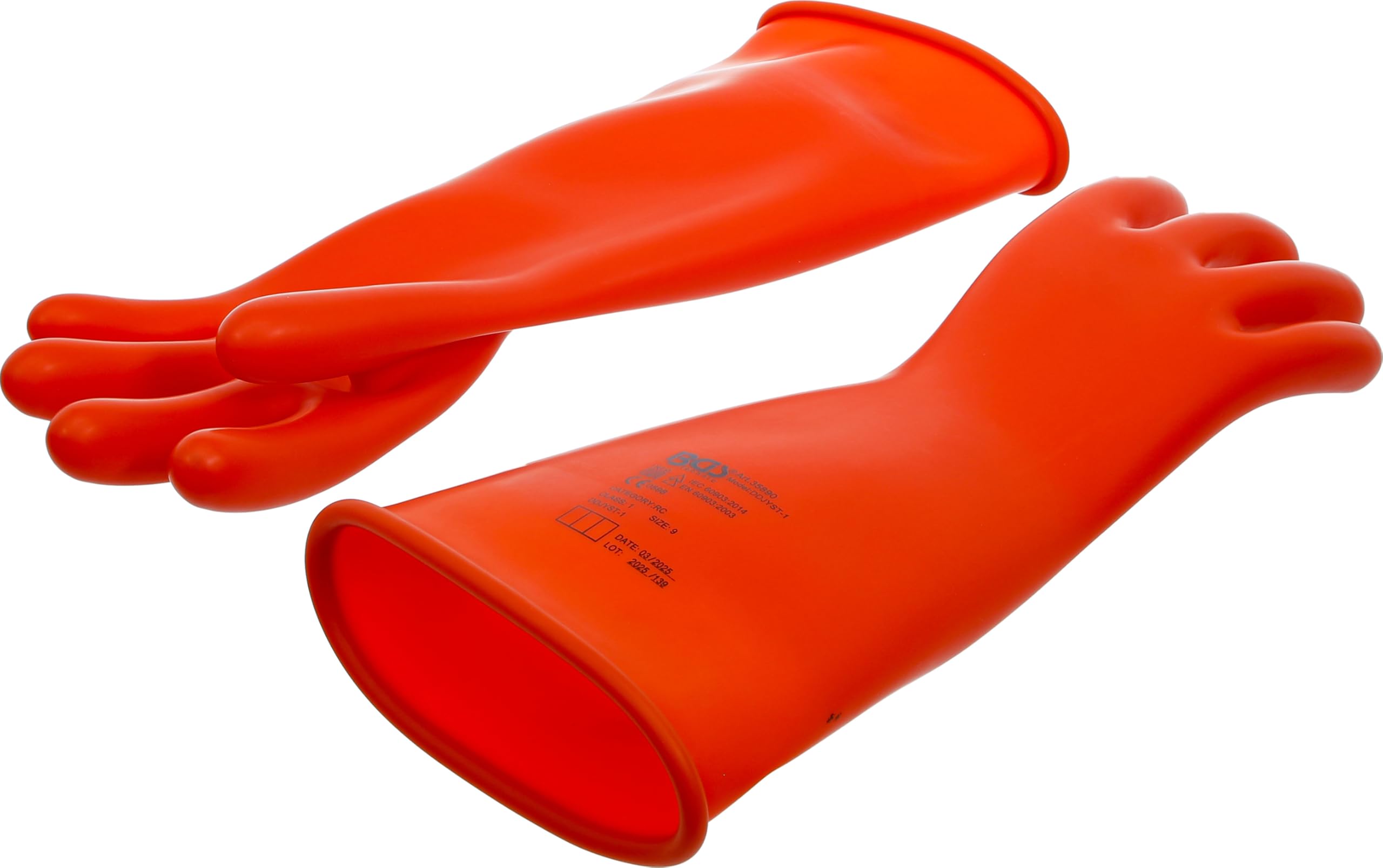 BGS 35890 | Elektriker-Schutzhandschuhe | Größe 9 (L) | mit Naturlatex Schutzisolierung | Klasse 1 | DIN ISO: EN/IEC 60903 | Elektriker Elektro VDE Handschuhe