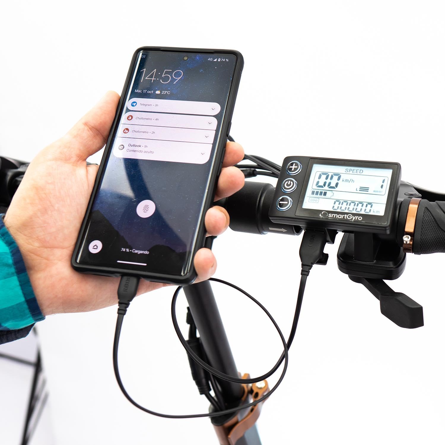 smartGyro Repuesto Original - Display LCD para smartGyro Speedway, Rockway y Crosssover Dual & Pro. Incluye Toma USB para Carga. Para Patinetes Certificados Posteriores a Noviembre de 2024