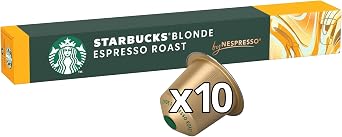 STARBUCKS Blonde Espresso Roast by Nespresso, Blonde Roast, Coffee Capsules 10 Capsules