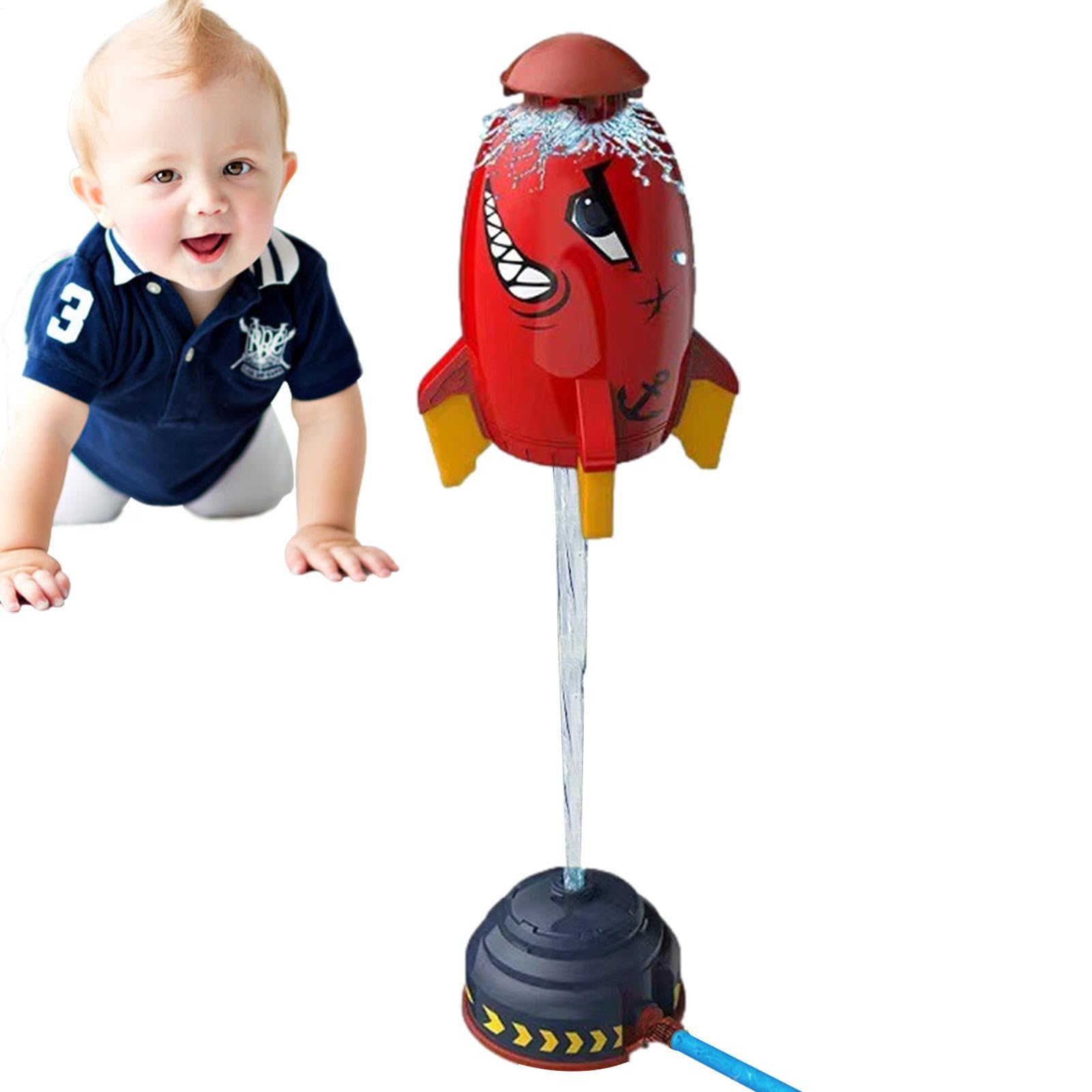 Rocket Rocket Wassersprinkler Kinder Outdoor Rocket Water Sprinkler mit Sprinklerköpfe Wasserspielzeug Garten,Wassersprinkler,Outdoor Wasserspielzeug Sprinkler