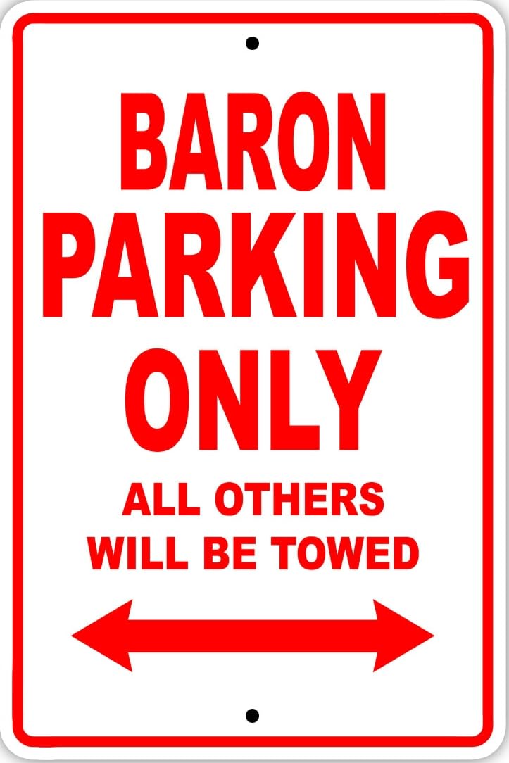 Baron Parking Only Boat Ship Yacht Art Notice Decor Novelty Metal Sign