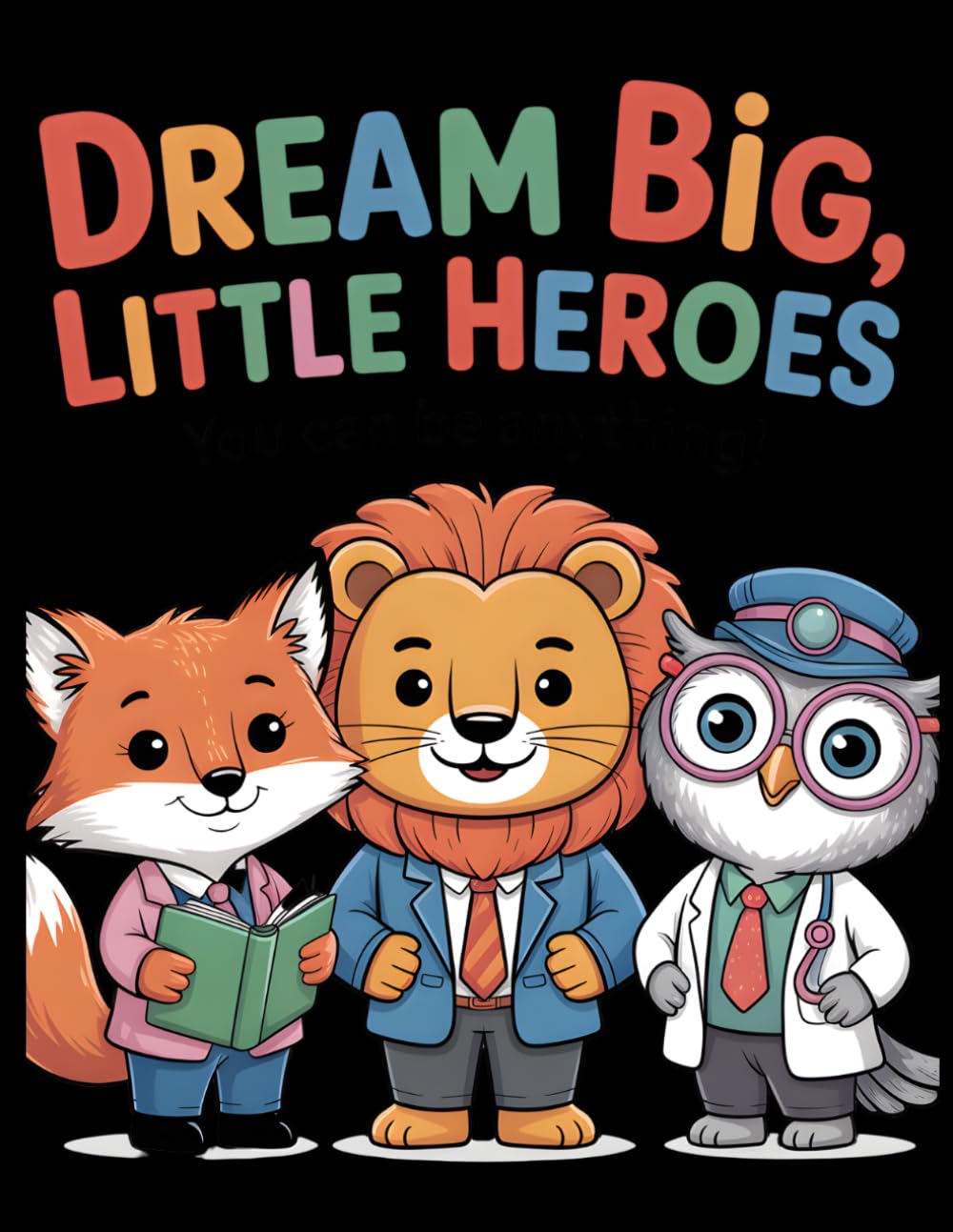 DREAM Big Little HEROES: Cute Animal Professionals in Whimsical Outfits, 40 Unique Hand-Drawn Career Illustrations for Creative Relaxing