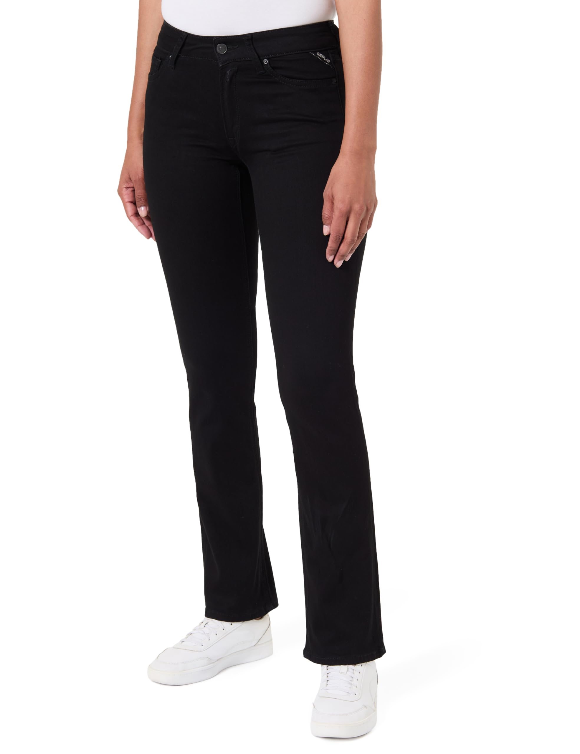 Replay Women's Jeans New Luz Bootcut, Black 098 (Black), 29W/30L
