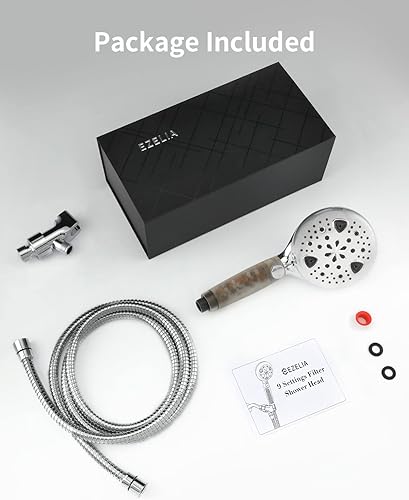 Miniatura 7 de Cabezal de ducha de mano con 9 modos para piel seca y cabello con boquilla de filtro de alta presión extraíble para limpiar azulejos, bañera y