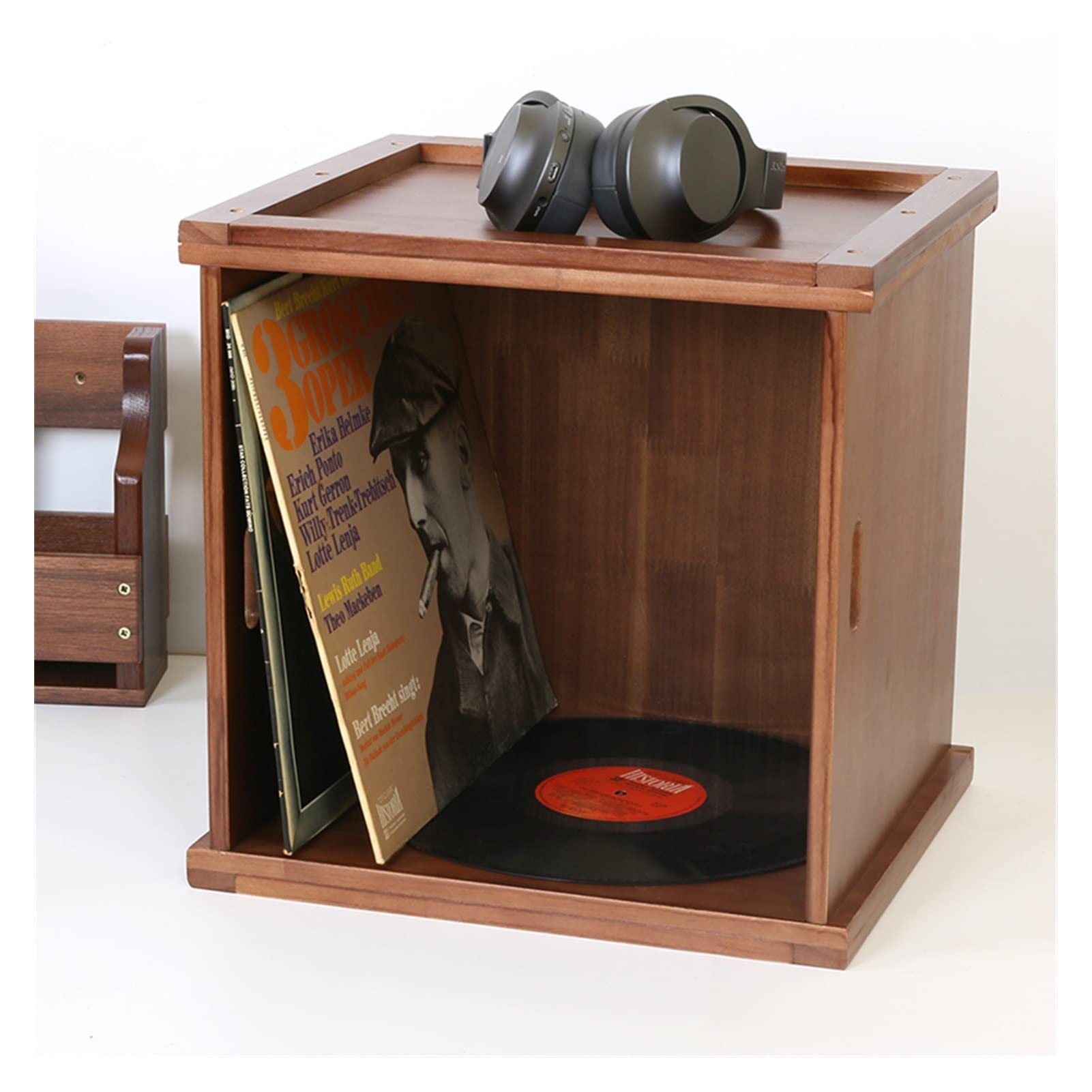 Supporto Per Vinili In Legno BS-VOG - Organizer Per 50 Dischi, Con Scanalature Antiscivolo, Design Elegante - Foto 8