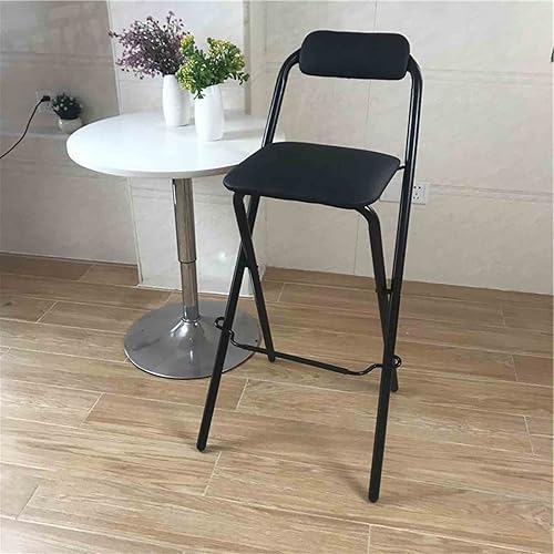 Miniatura 8 de Silla de bar plegable de 26 pulgadas, 28 pulgadas, 30 pulgadas, taburete de bar plegable con respaldo, taburete de bar de desayuno con placa de