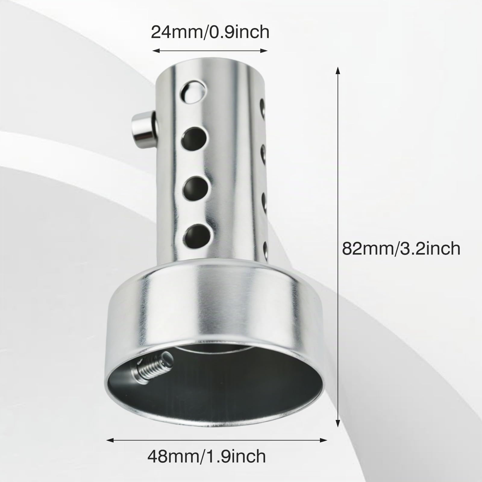 Silenziatore universale di scarico moto Baceyong, 42mm / 1.7inches; 45mm / 1.8inches; 48mm/1.9inch, argento