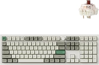 Q6 Max QMK/VIA Bluetooth Wireless /2.4 GHz/USB-C Wired Custom Mechanical Keyboard, Full Size Programmable Knob RGB Backlit Hot-Swappable Gateron Brown Switch for Mac Windows Linux - White