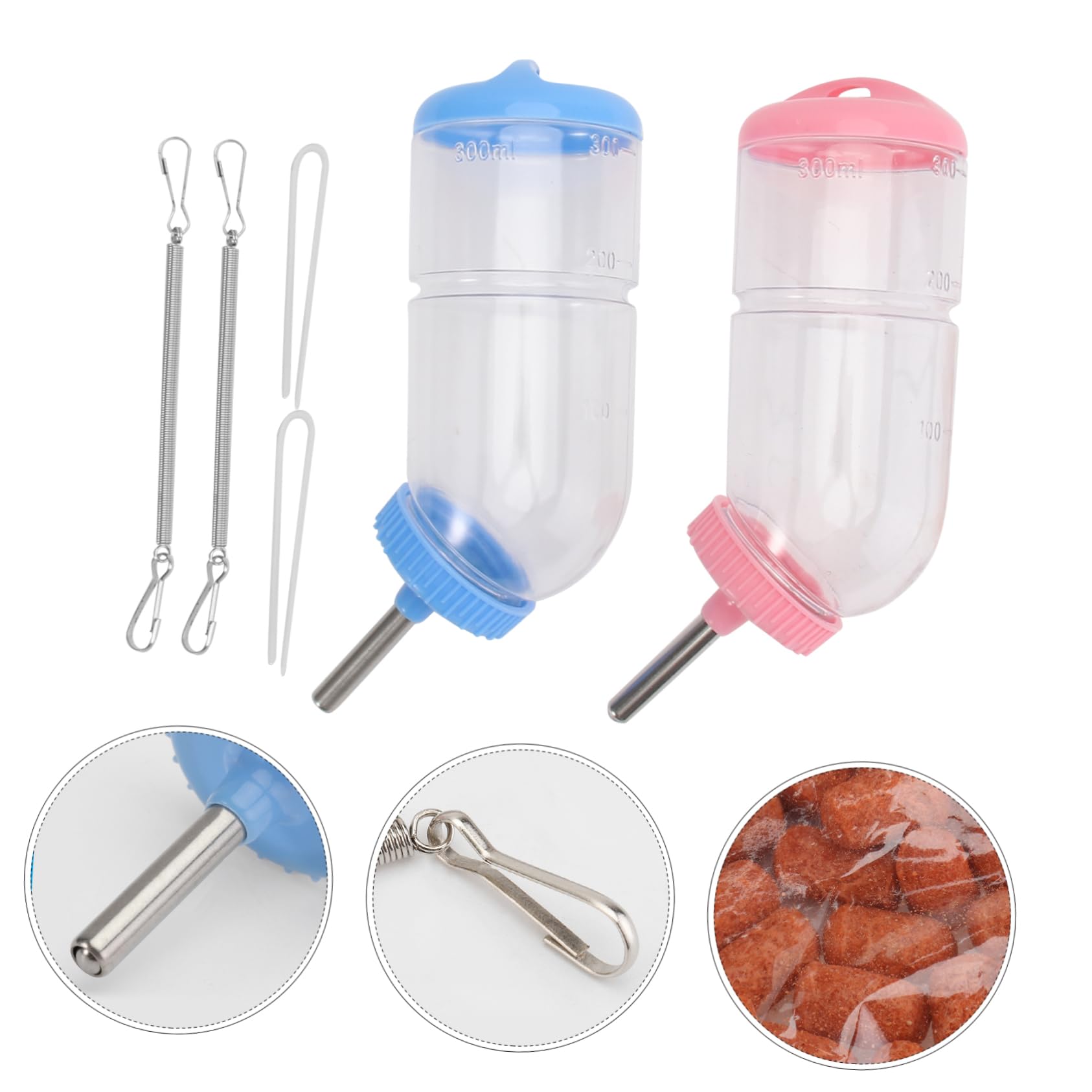 Beaupretty 6piezas Botella De Agua para Mascotas Dispensador De Agua Antigoteo para Pequeños Animales Bebedero De Inoxidable para Hámsters Conejos y Cobayas Capacidad De Color Aleatorio