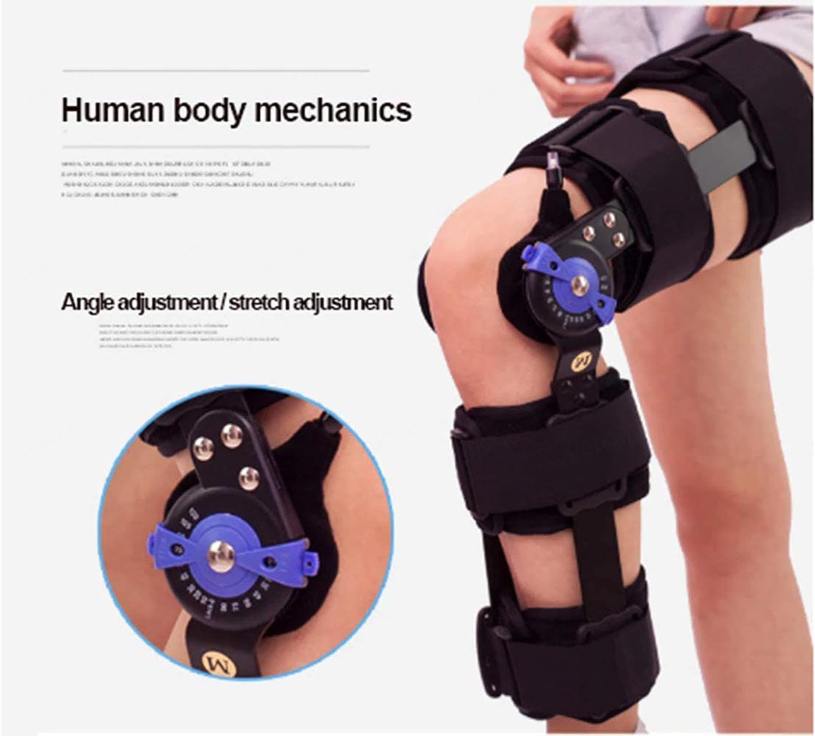 Rodillera Compresión con Bisagras Ajustables, Soporte Rótula Ortesis Rodilla, Lesiones Menisco Lesiones Ligamentos, Ajuste Ángulo Tamaño Rodillera