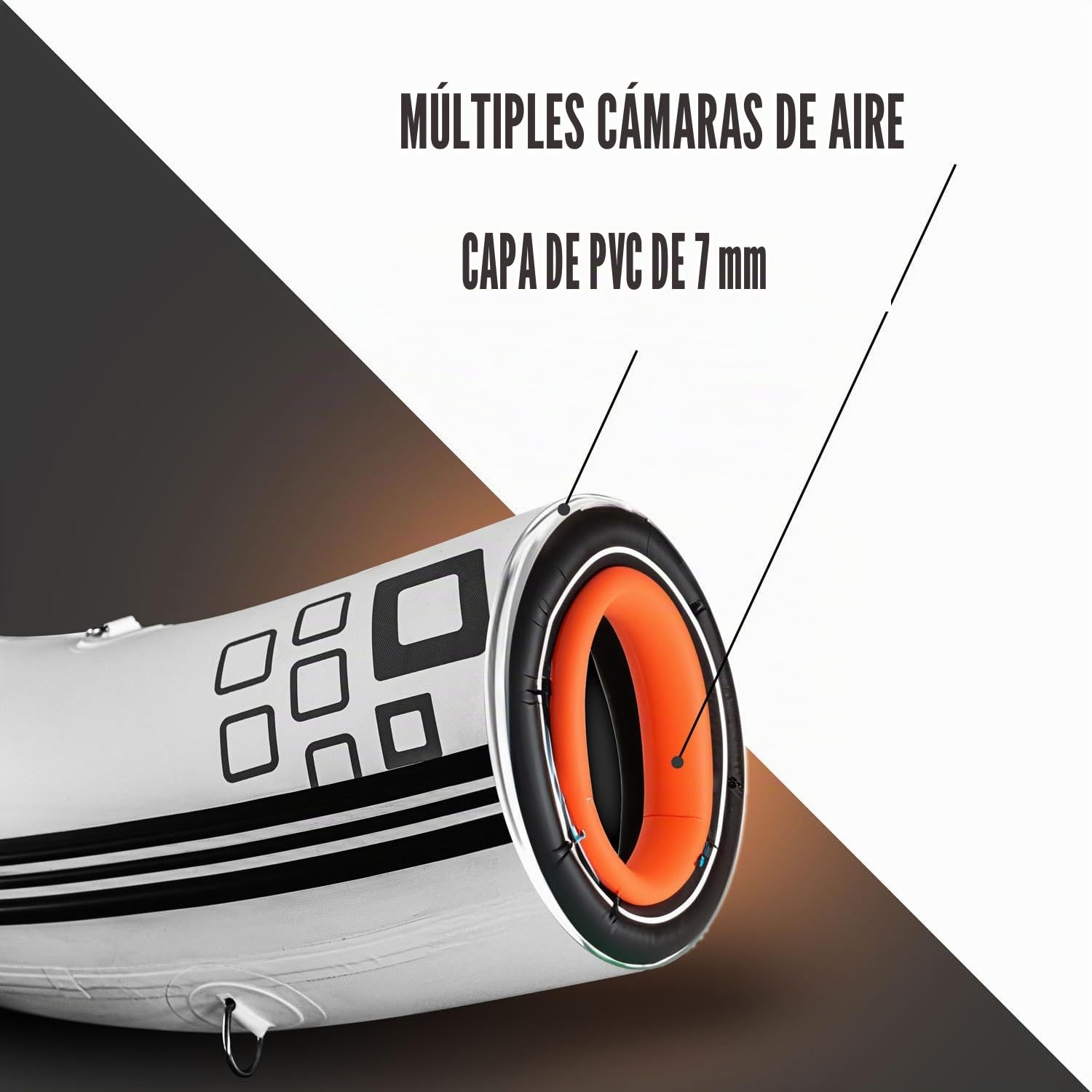 Slit 250 – Bote inflable/Tender 250 x 132 cm con 4 cámaras de aire y suelo de aire