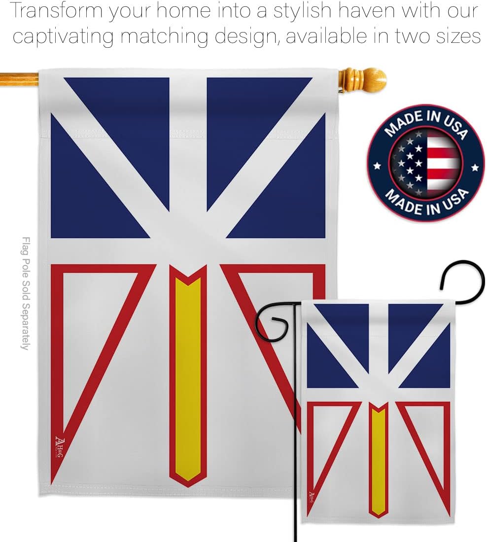 Newfoundland Garden Flag - Regional Canada Provinces Canadian Territories Region Country Particular Area - House Decoration Banner Small Yard Gift Double-Sided Made in USA 13 X 18.5