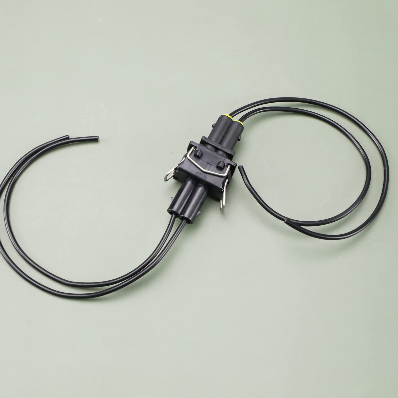 EMagTech Lot De 2 Connecteurs 2 Broches 357972752 VW Skoda Seat – Mâle + Femelle 18 Cm, Noir