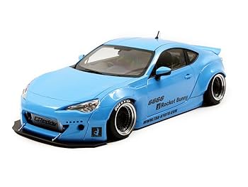 Rocket Bunny Toyota 86 Metallic Sky Blue/Black Wheels 1/18