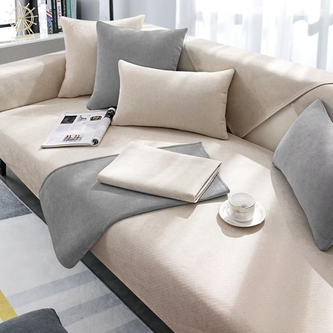 BohrenCL Sofa Überzug, Sofabezug, Sofadecken Für Sitzfläche, Sofaschoner rutschfest, Sofadecke, Sofaschutz Katze Hund, Sofaüberwurf, Couch Überzug U-Form L-Form für 1 2 3 4 Sitzer Sofa