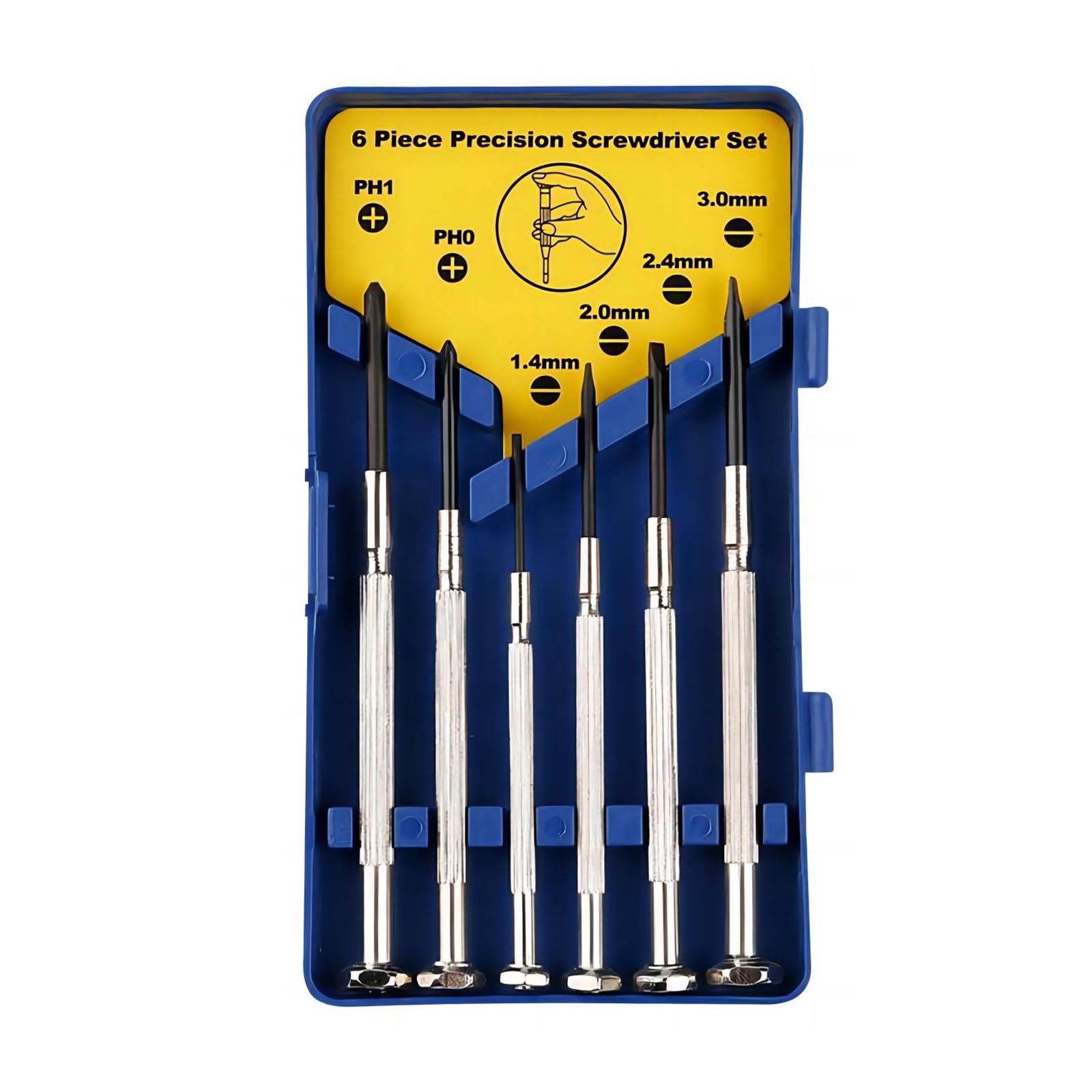KTHZI 6 Pieces Mini Small Precision Screwdriver Set with Case for Jewellers,Watch Makers,Tiny Thin Miniature Philip and Flat Head Spectacle Screwdriver Repair Tool Kit for Watch,Glasses,Jewellery